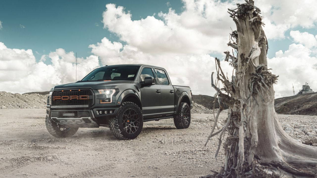 Ford Raptor In Gun Metal Color Wallpaper