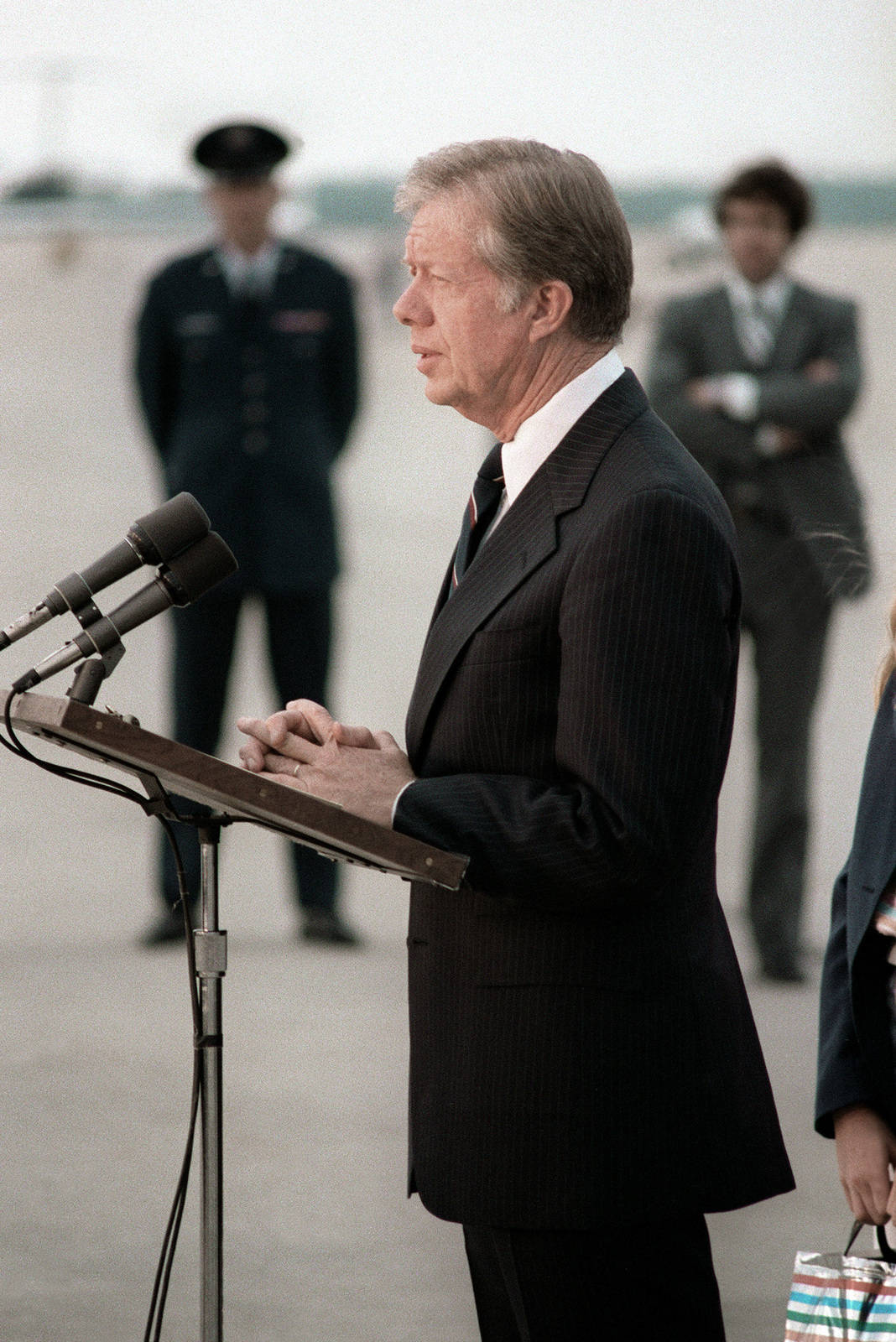 Former President Jimmy Carter Delivering A Speech Wallpaper