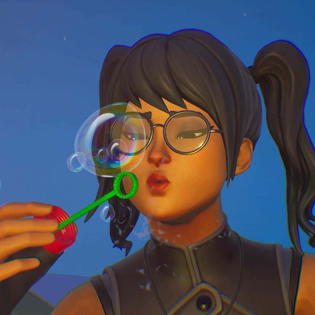 Fortnite - A Girl Blowing Bubbles Wallpaper