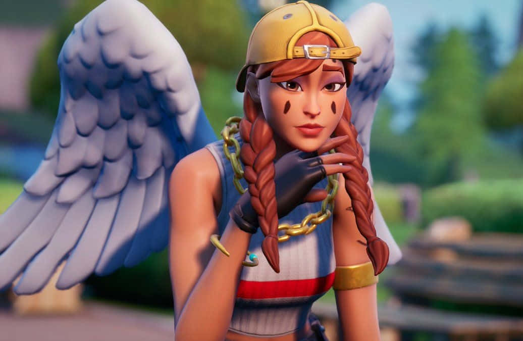 Fortnite Aura Skin Angel Wings Wallpaper