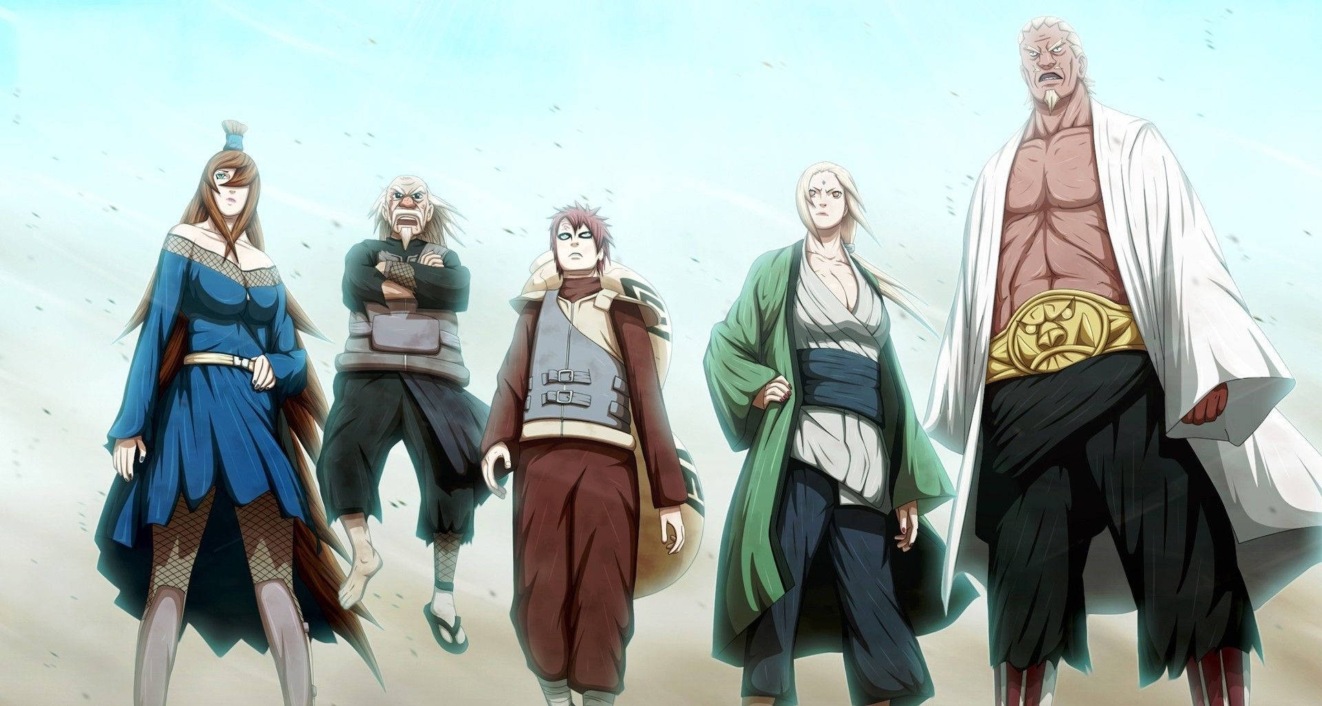 Four Kages And Tsunade Naruto Hokage Wallpaper