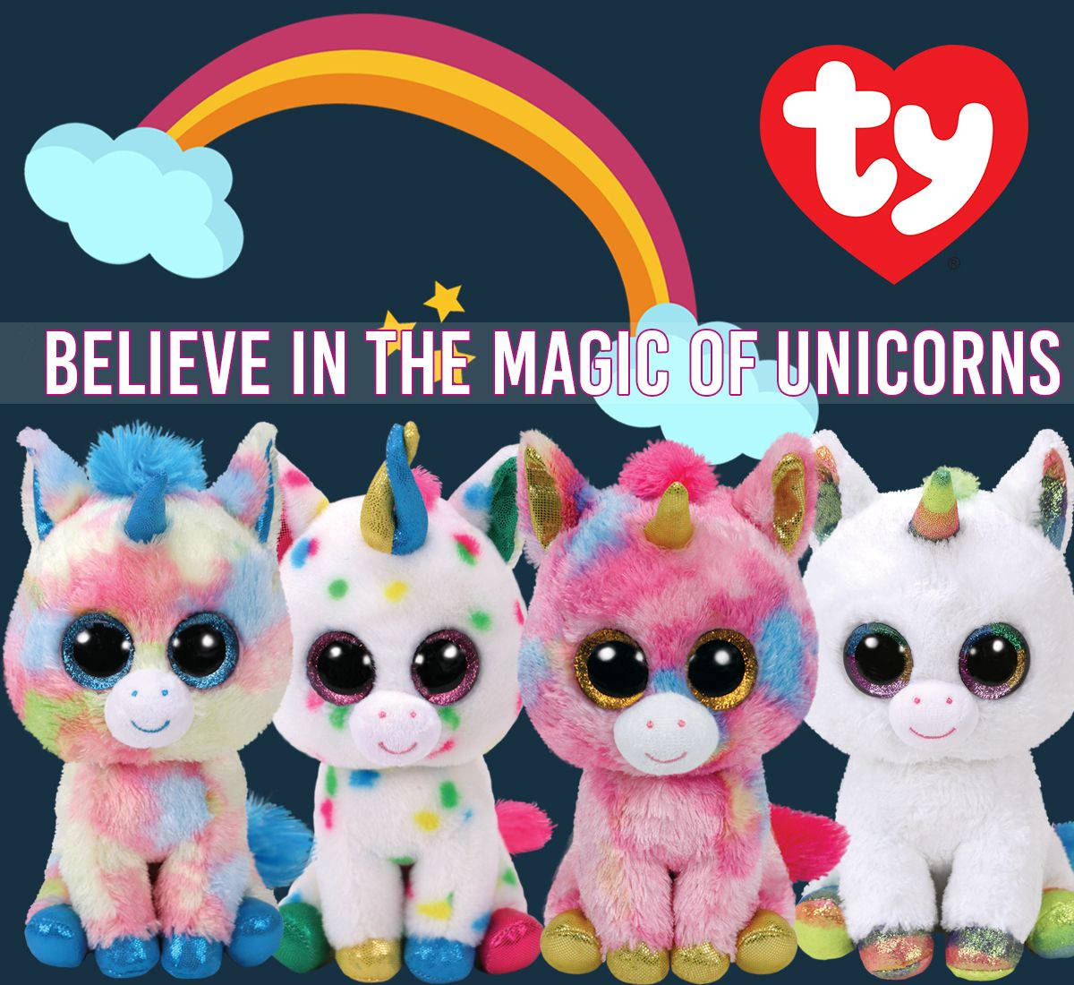 Four Unicorns Beanie Boos Wallpaper