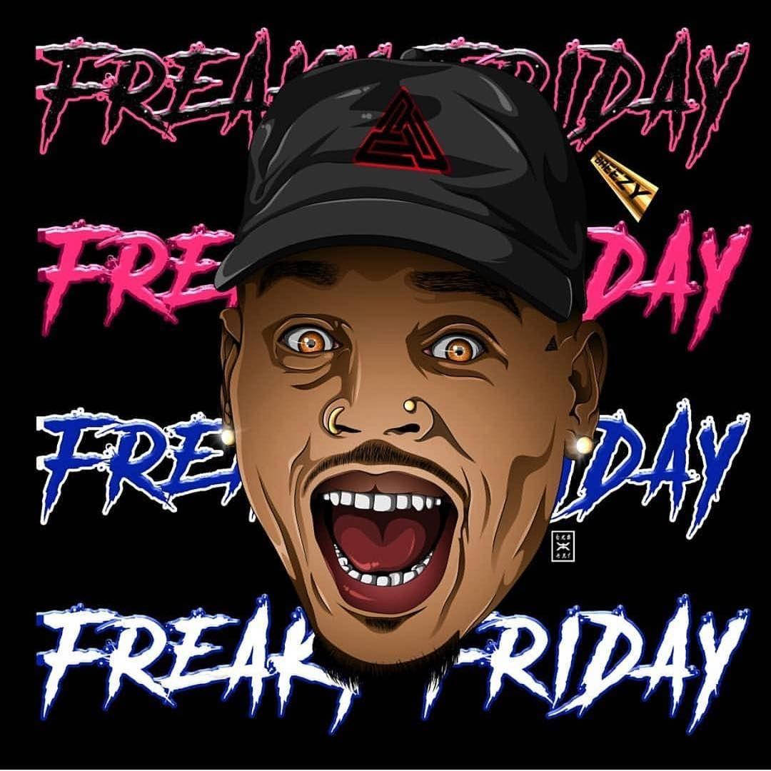 Freaky Friday Chris Brown Graffiti Style Art Wallpaper