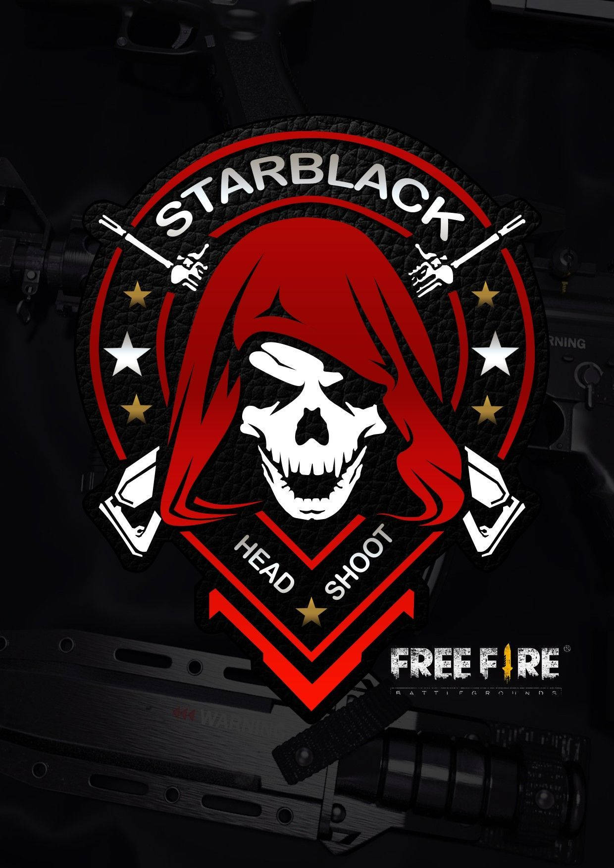 Free Fire Logo Red-haired Skull Wallpaper