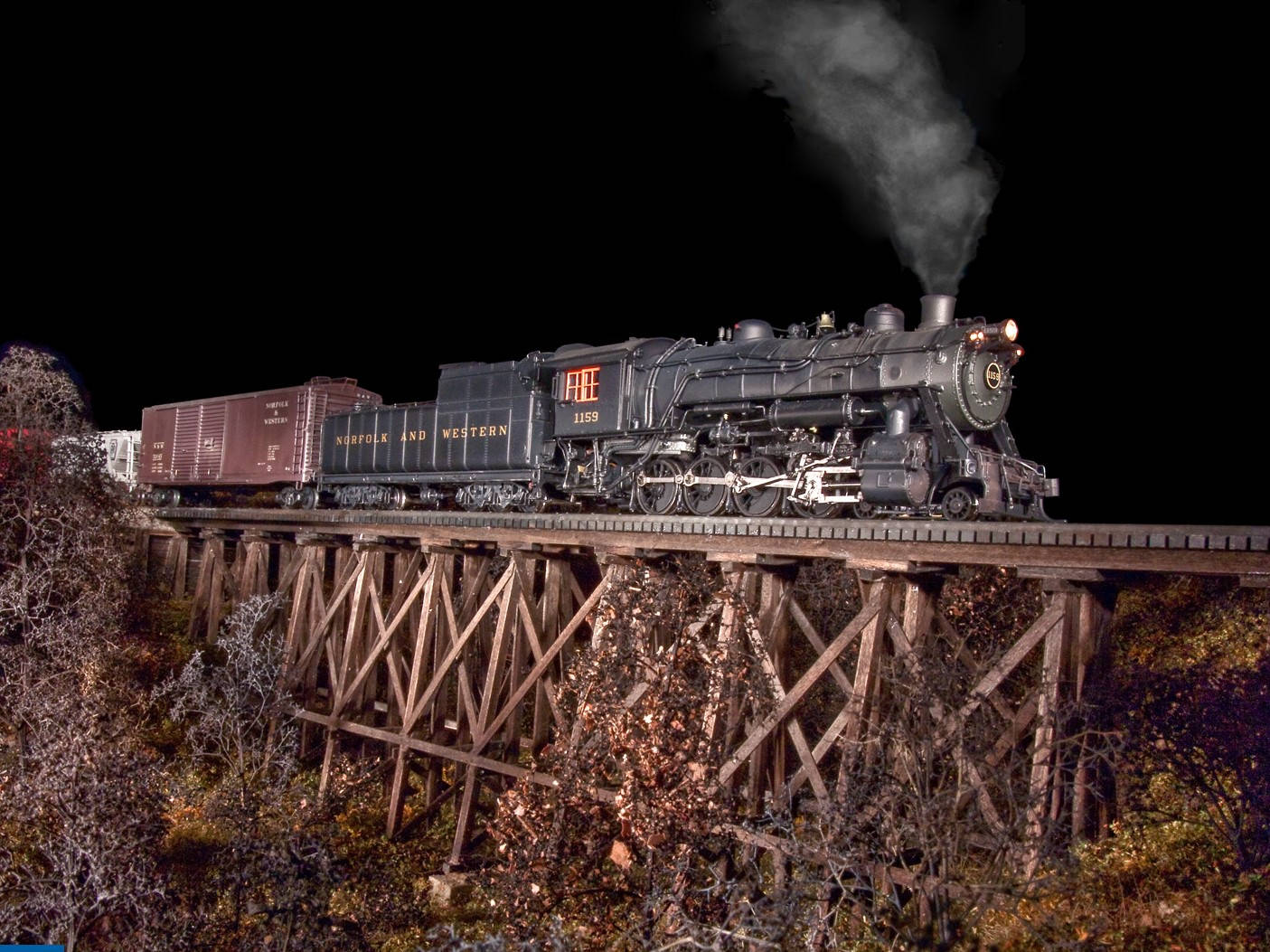 Freight Train In The Railway Of Norfolk, Virginia At Night Wallpaper