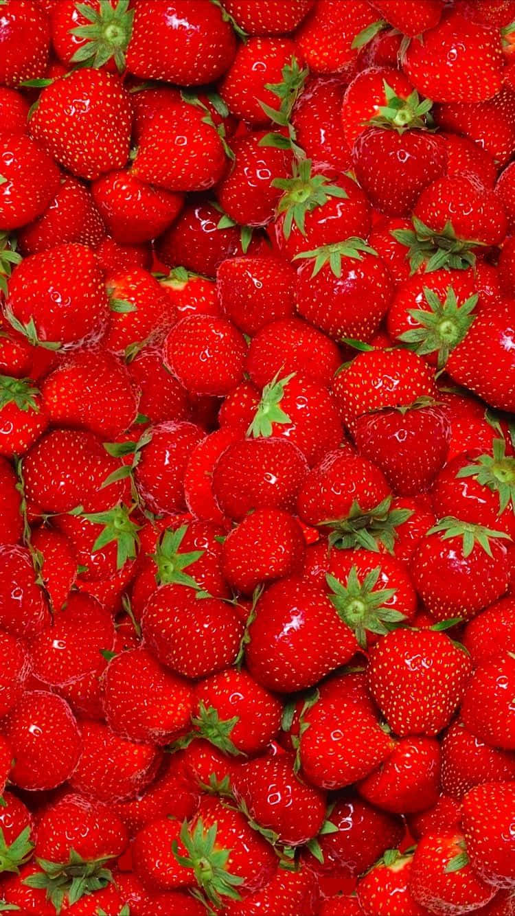 “fresh And Delicious Cute Strawberries” Wallpaper