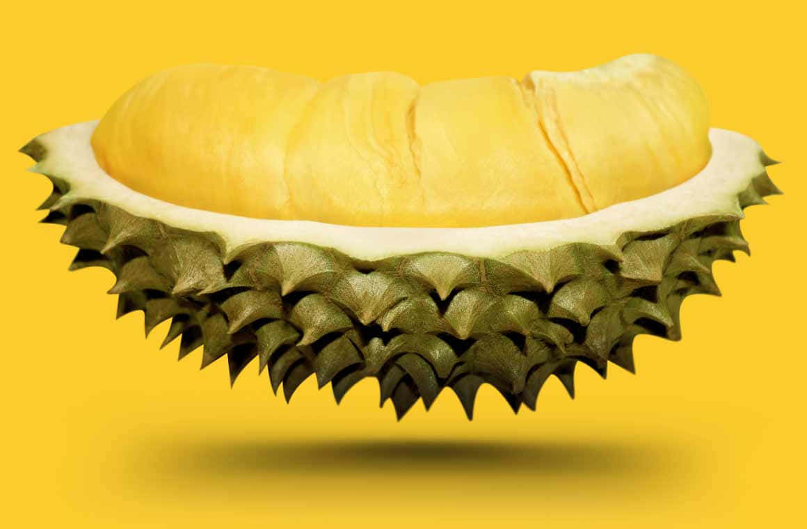 Fresh Durian Segment Yellow Background Wallpaper