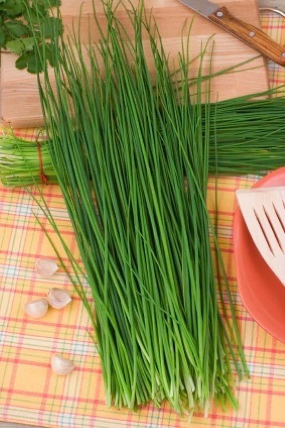 Fresh Korean Green Chives Vegetable Wallpaper