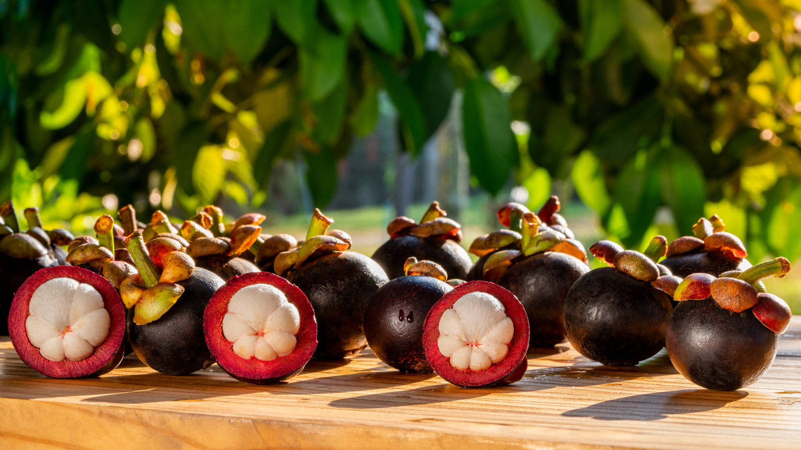 Fresh Ripe Mangosteen Tropical Fruit Wallpaper