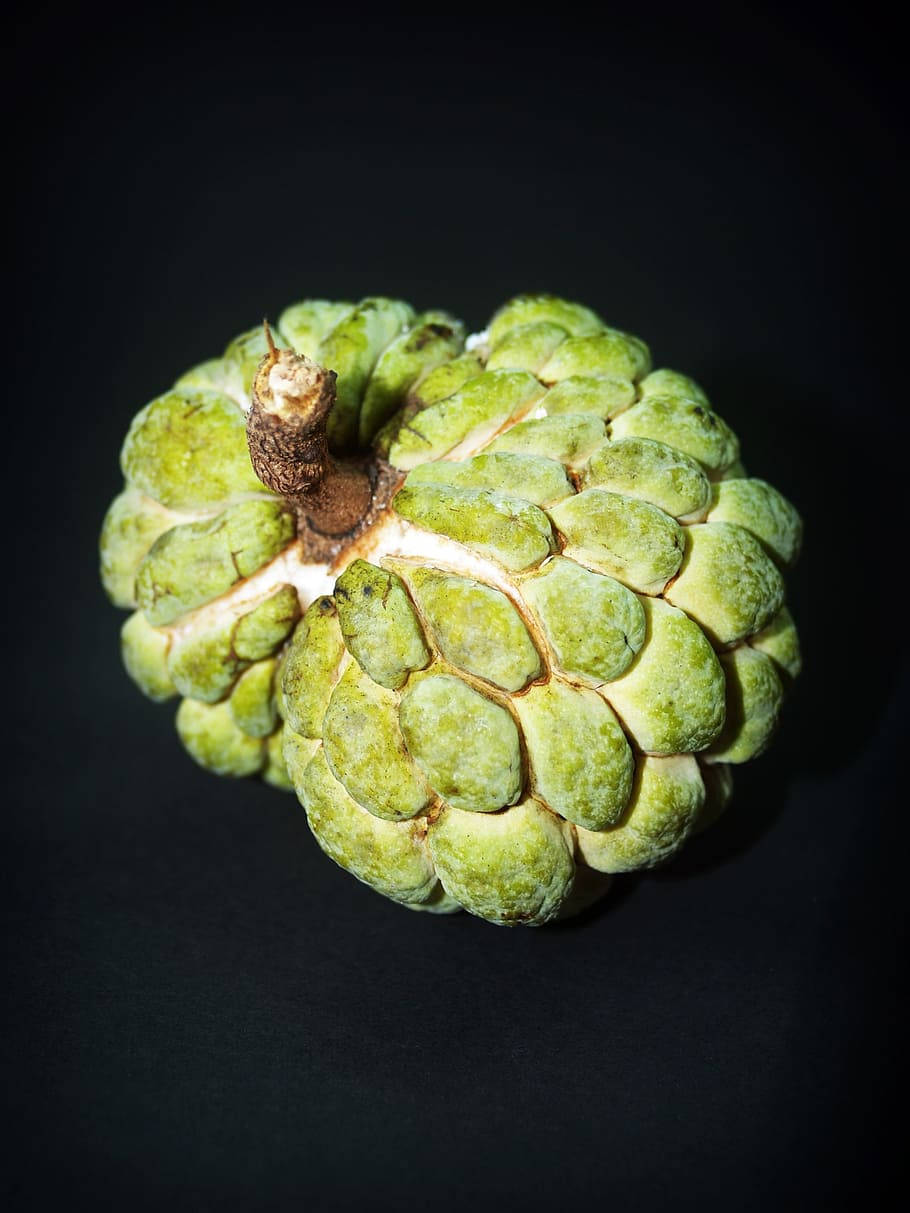 Fresh Sugar Apple Fruit On Stem Wallpaper