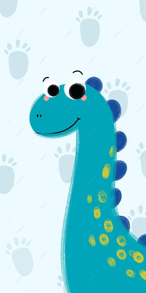 Friendly Cartoon Dinosaur Phone Wallpaper