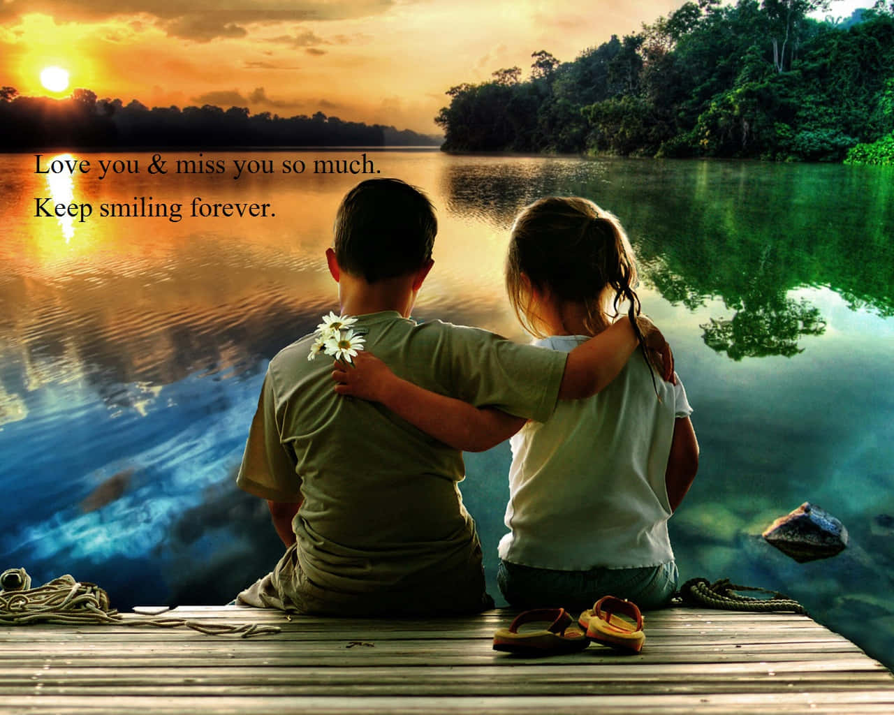 Friendly Little Boy And Girl Wallpaper