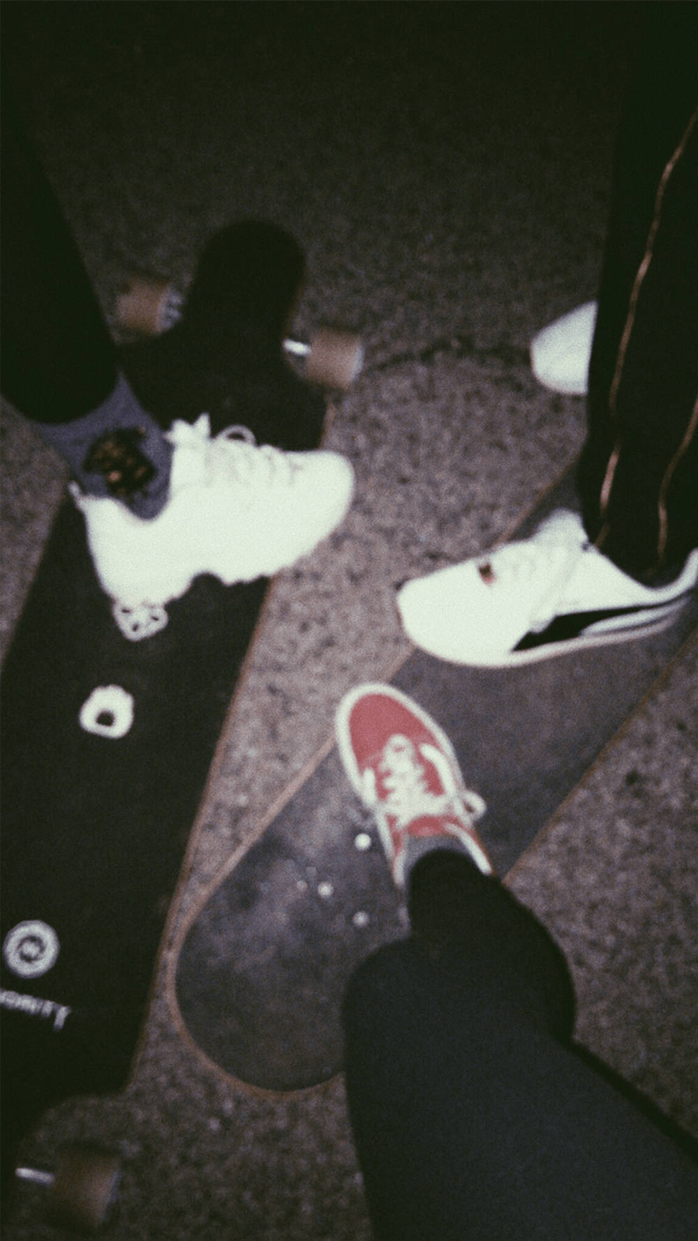 Friends Shoes On Skateboards Skater Aesthetic Vignette Effect Wallpaper