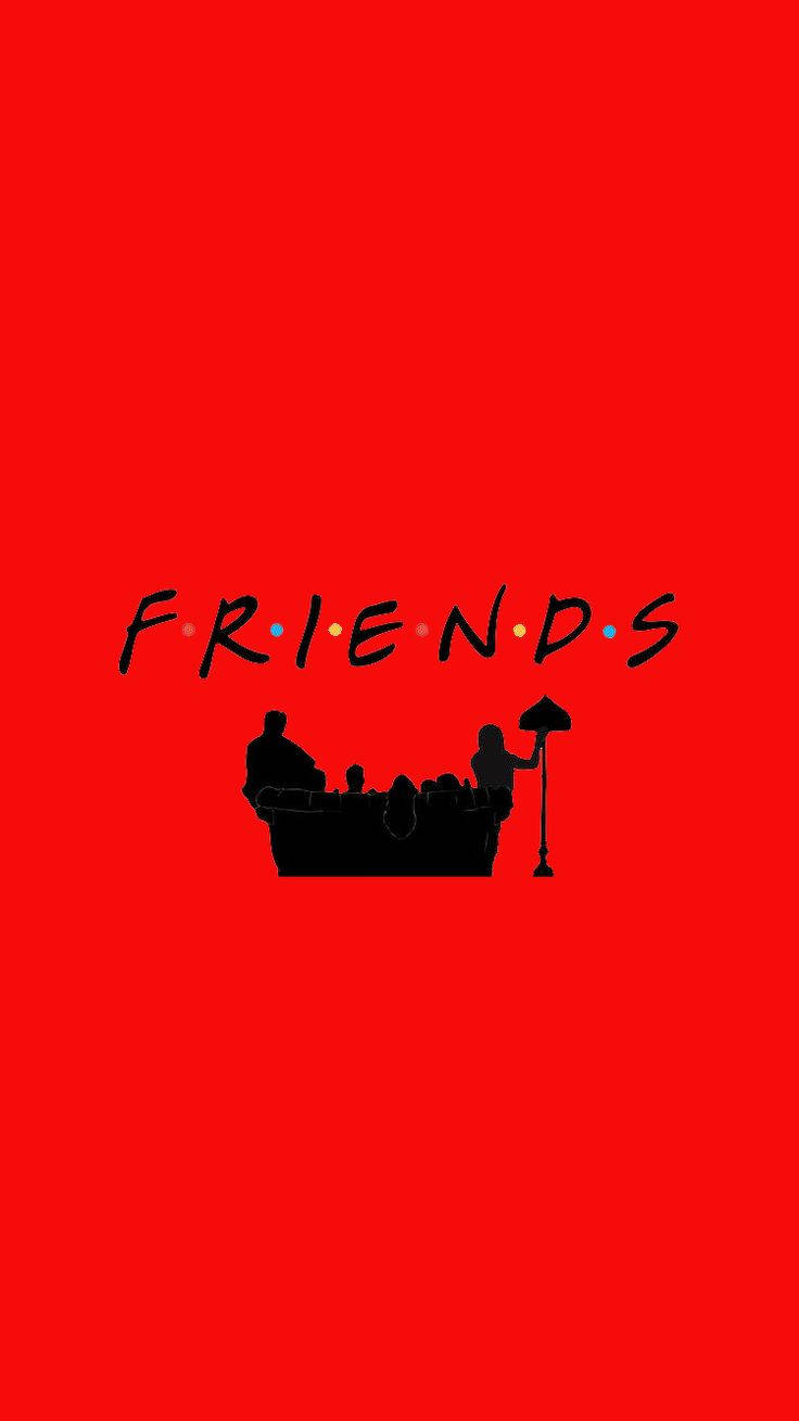 Friends Talking On Phone With Red Background Wallpaper