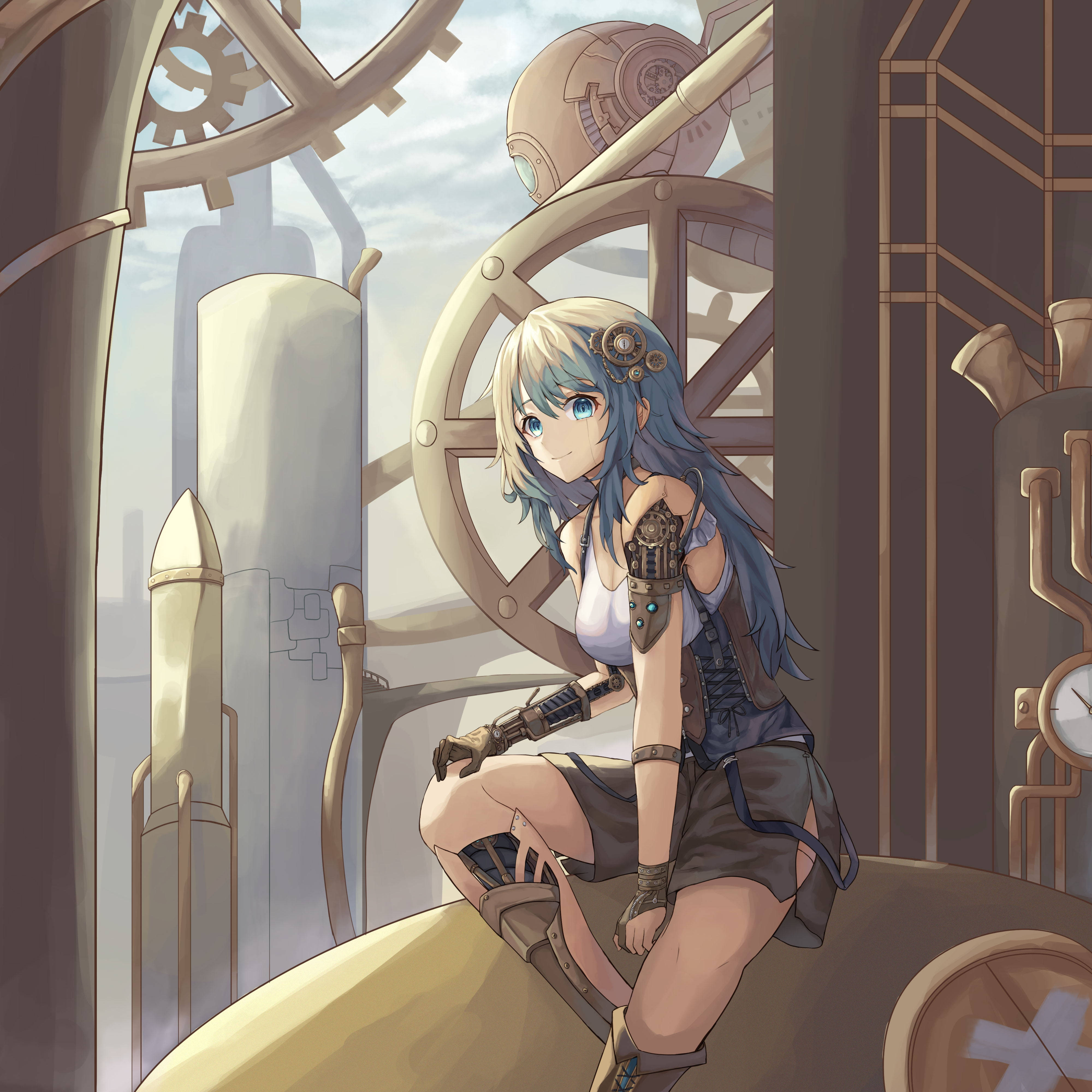 Full 4k Steampunk Anime Girl Wallpaper