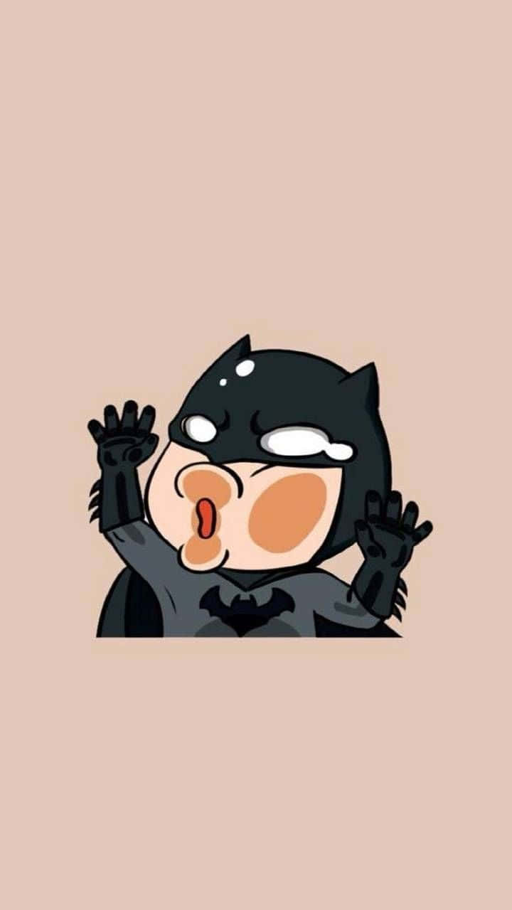 Funny Cartoon Batman Aesthetic Pink Wallpaper