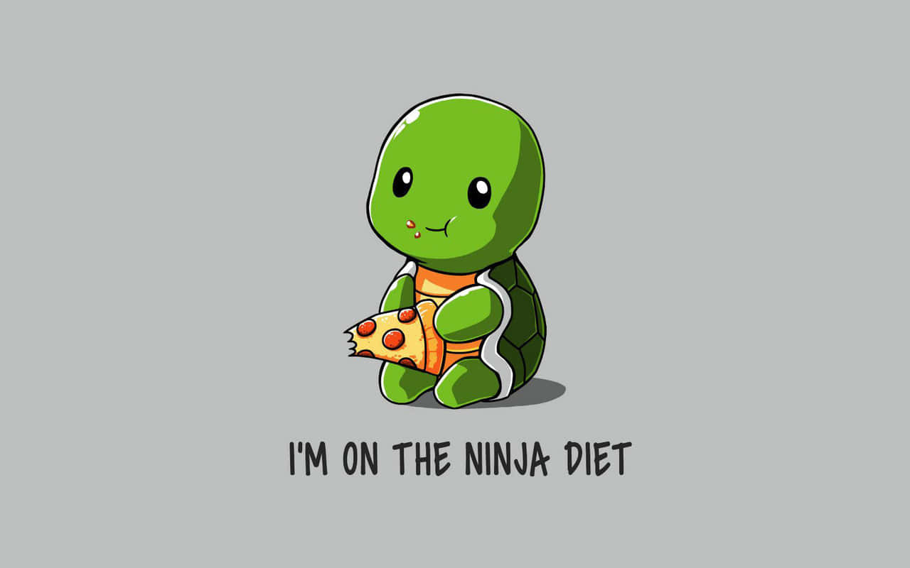 Funny Clean Turtle Eating Wallpaper