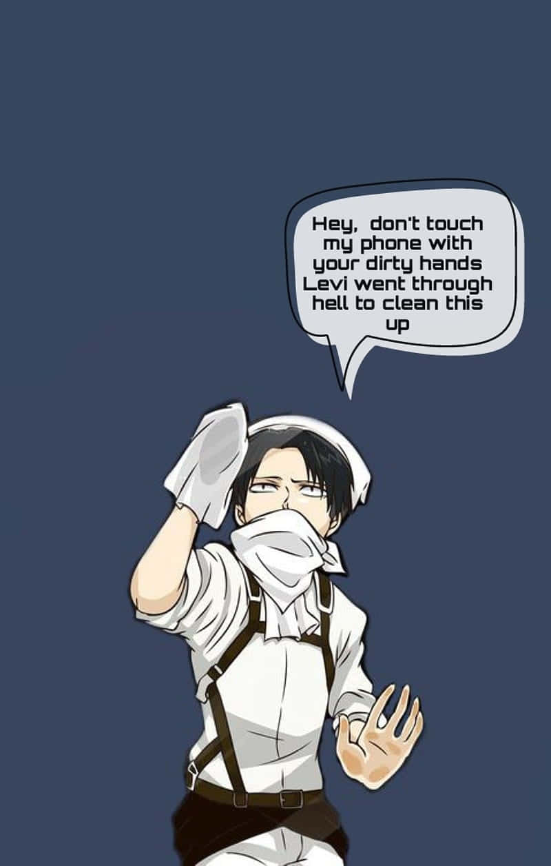 Funny Clean With Levi Ackerman Wallpaper