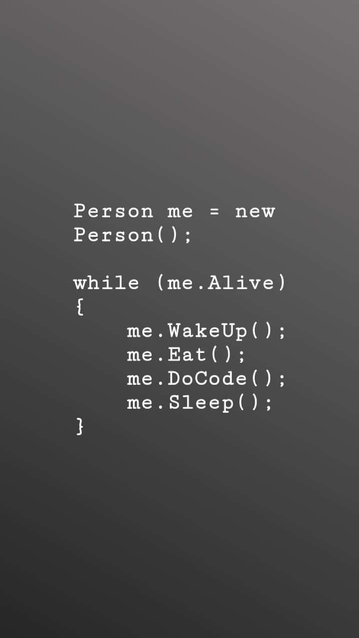 Funny Coding Person Routine Wallpaper