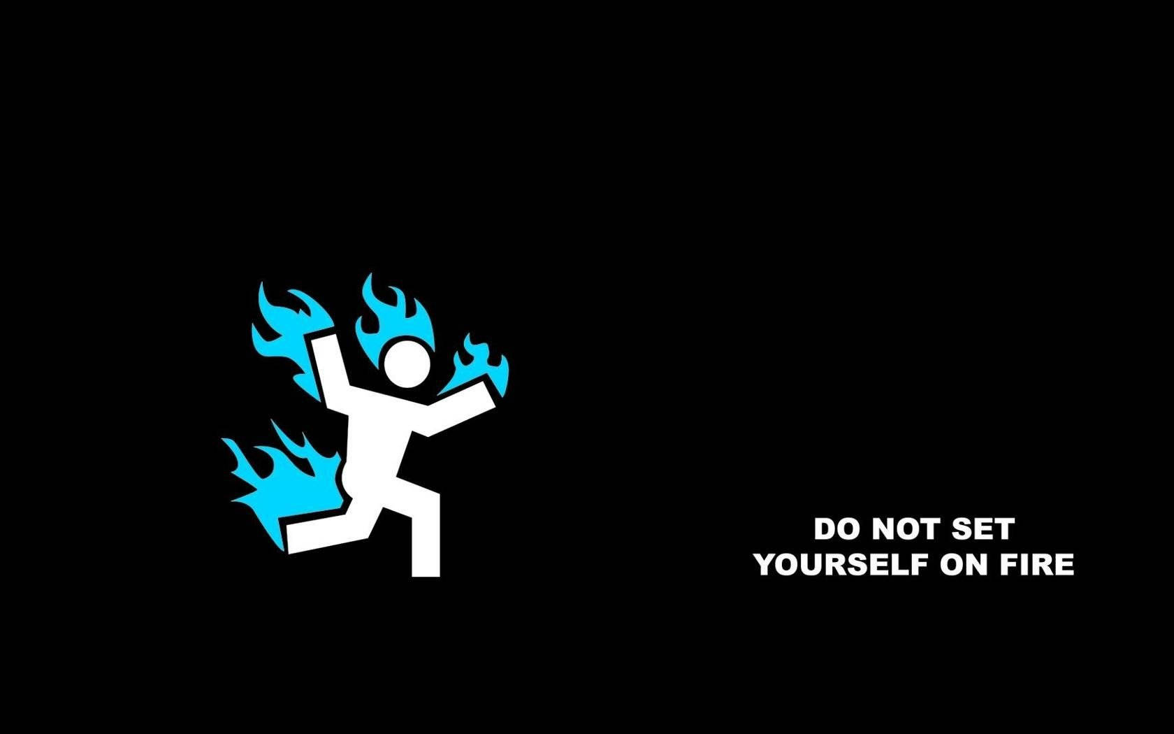 Funny Meme Stickman Fire Wallpaper