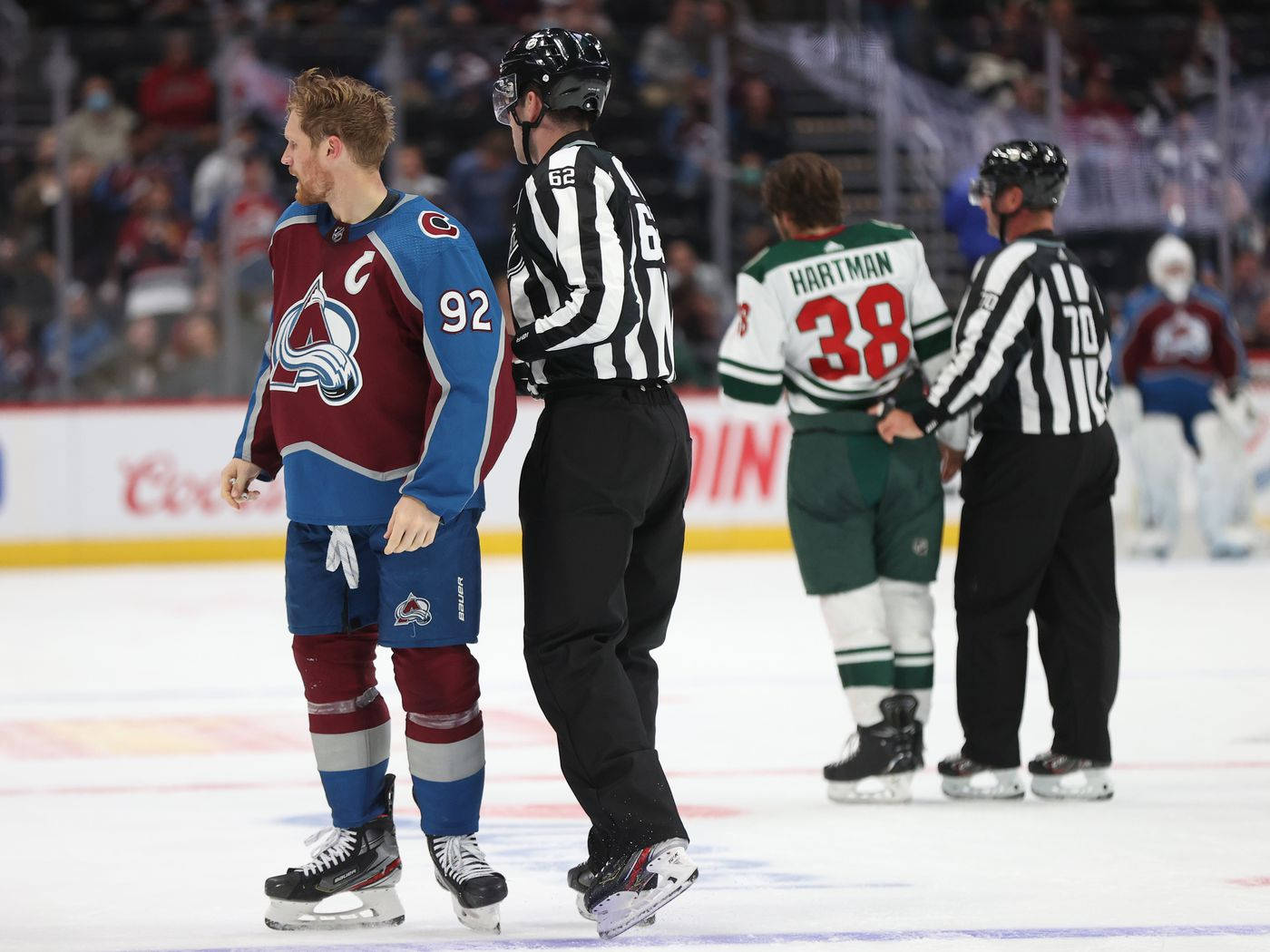 Gabriel Landeskog In Action For Colorado Avalanche Wallpaper