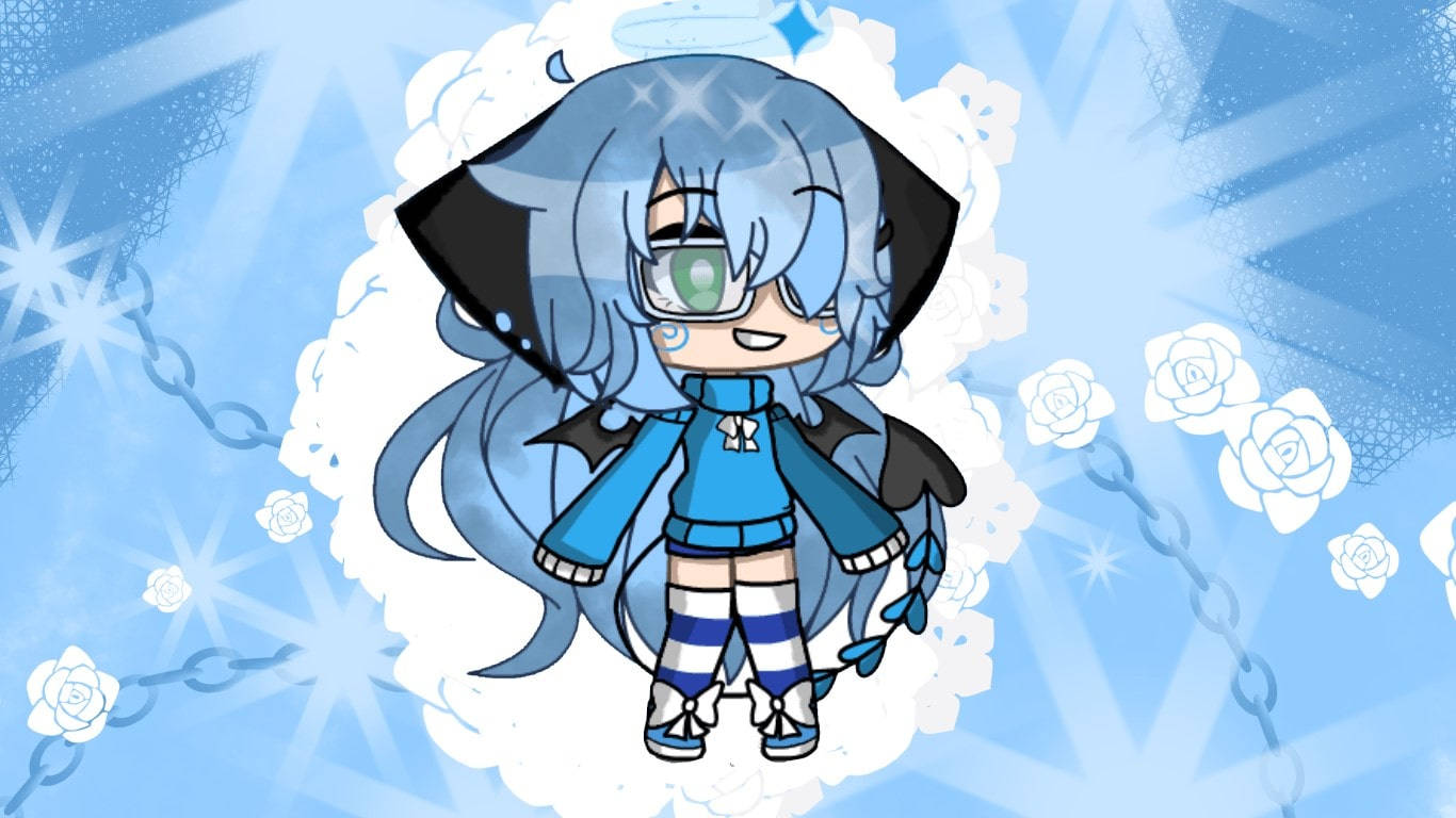 Gacha Life Character In Blue Wallpaper