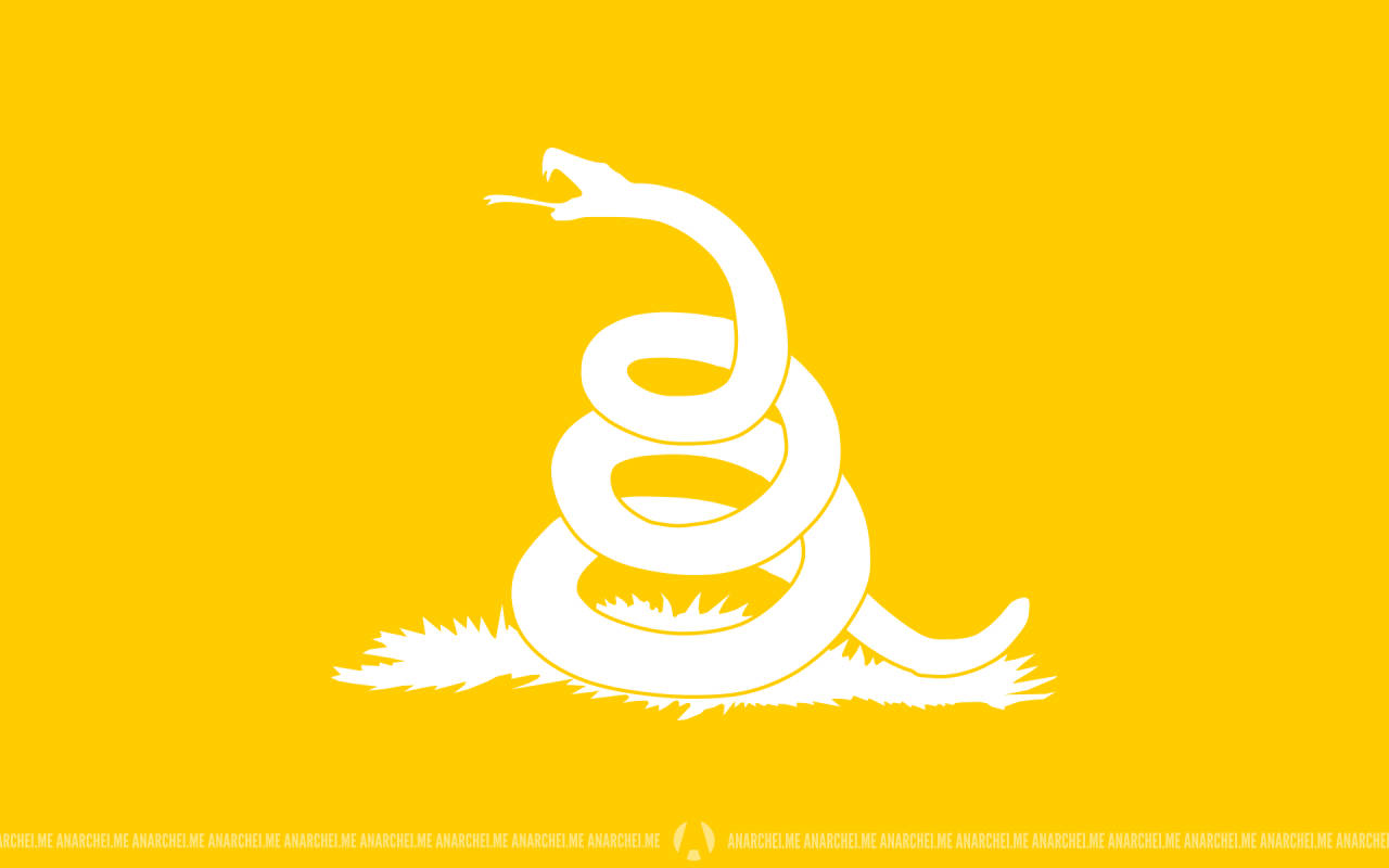 Gadsden Flag Yellow Canvas White Snake Wallpaper