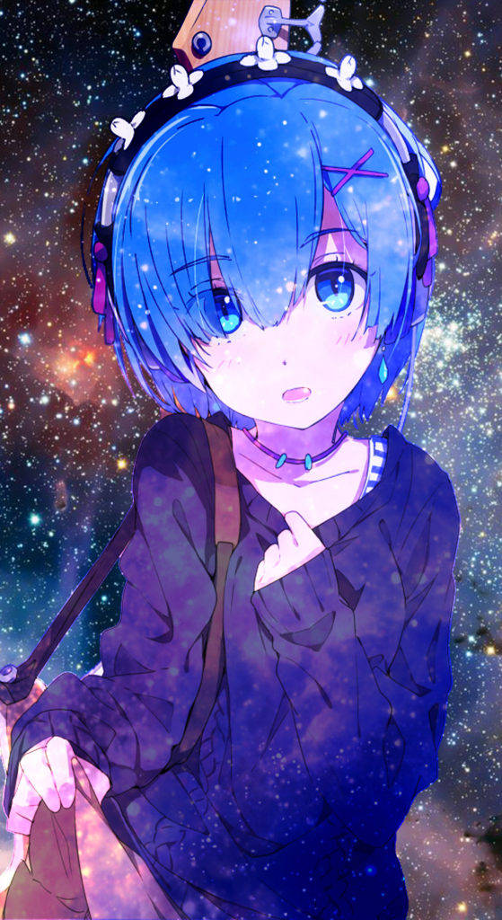 Galaxy Phone Background With Re:zero's Rem Wallpaper