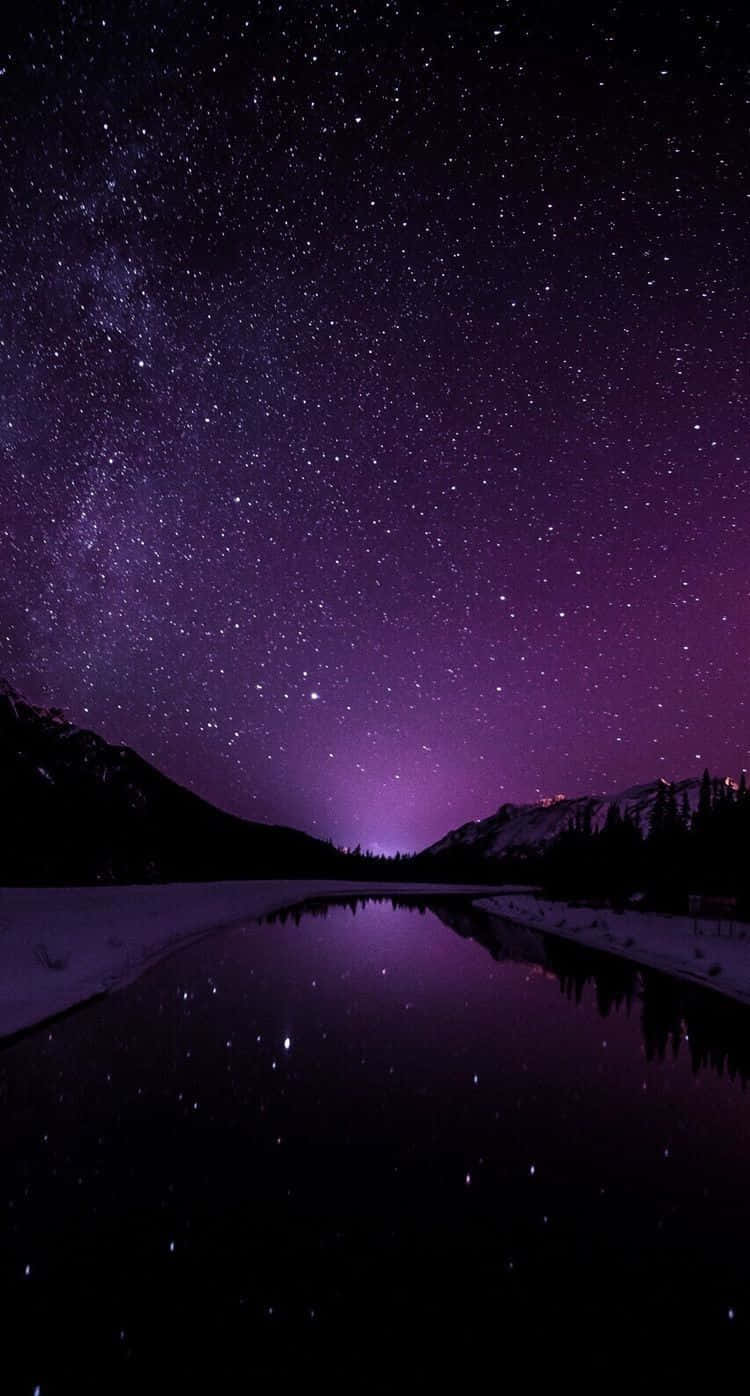 Galaxy Sky Black And Pink Wallpaper