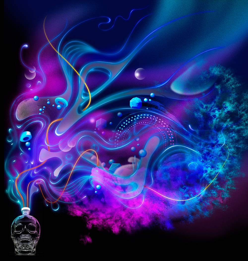 Galaxy-themed Crystal Head Vodka Wallpaper