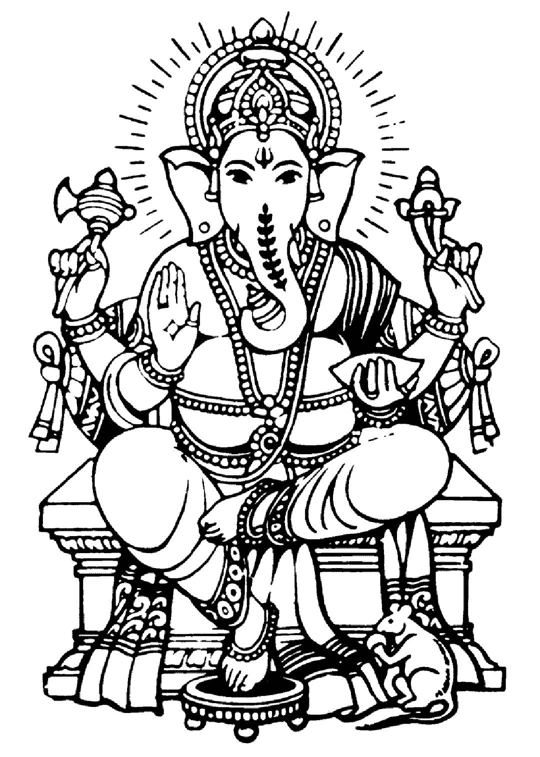 Ganesh Black And White Artwork Wallpaper