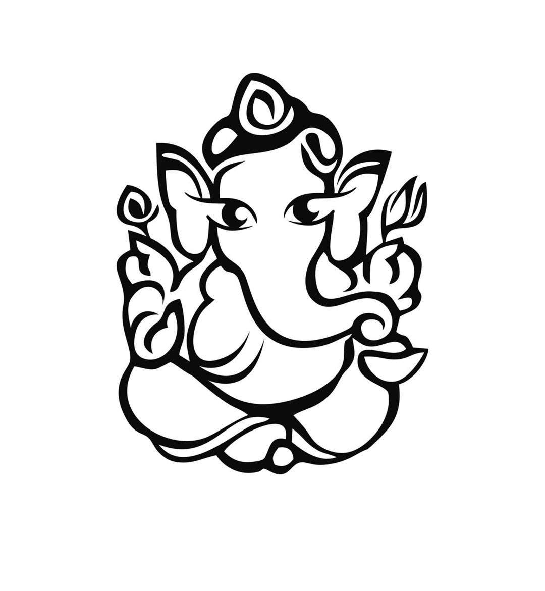 Ganesh Black And White Symbol Wallpaper