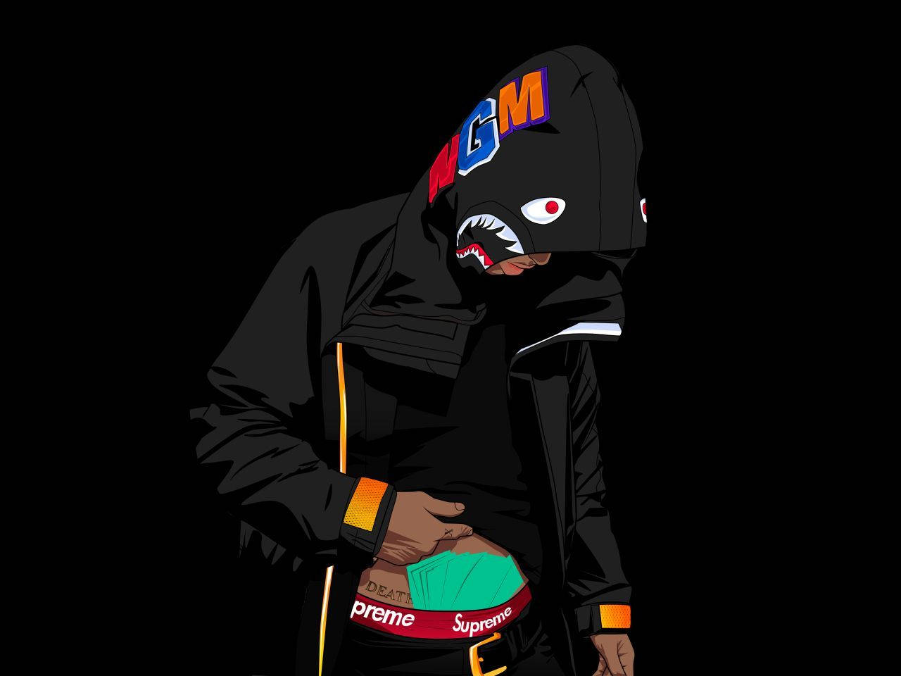 Gangsta Cartoon Image Of Lynx Supreme Wallpaper