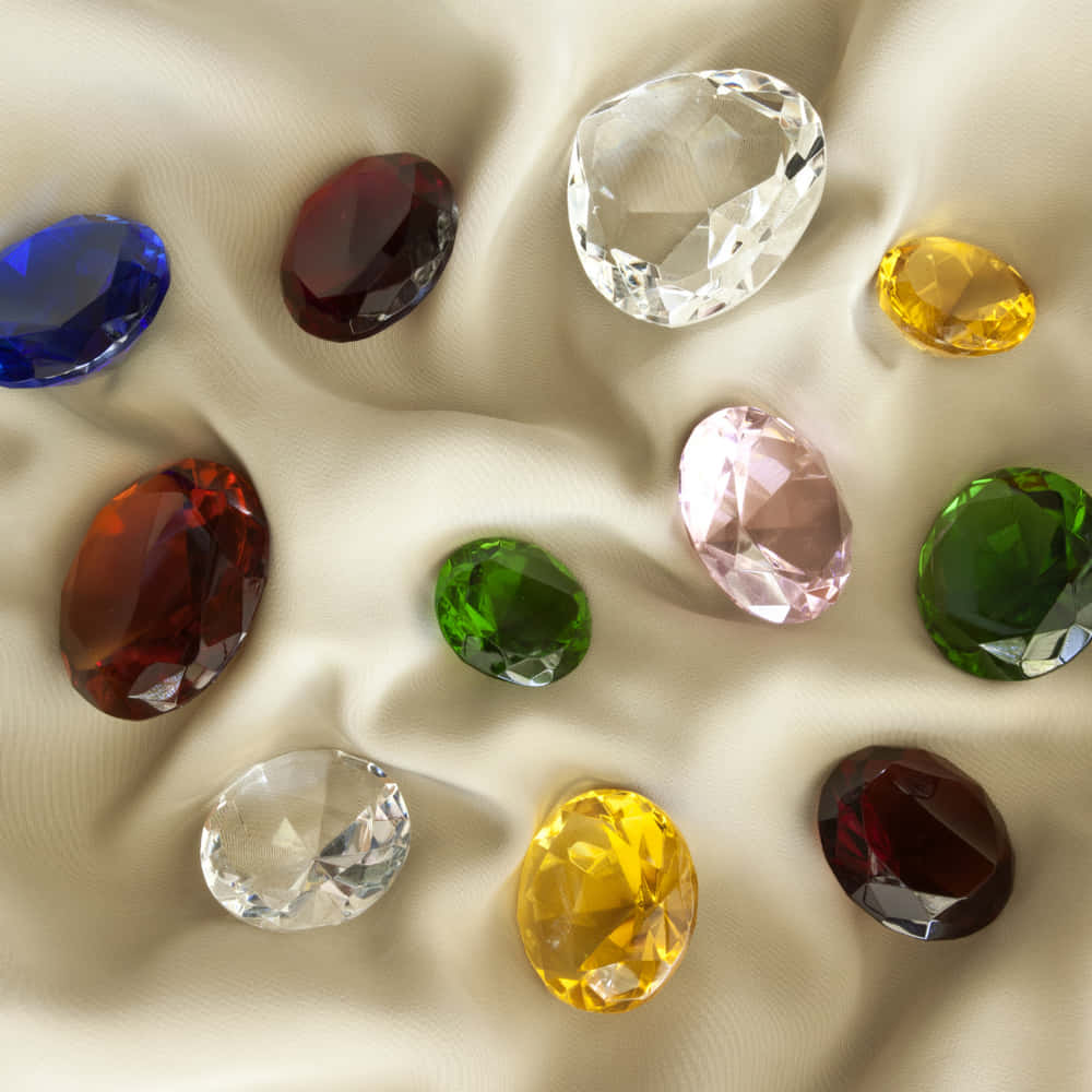 Gemstones On Silk Cloth Wallpaper