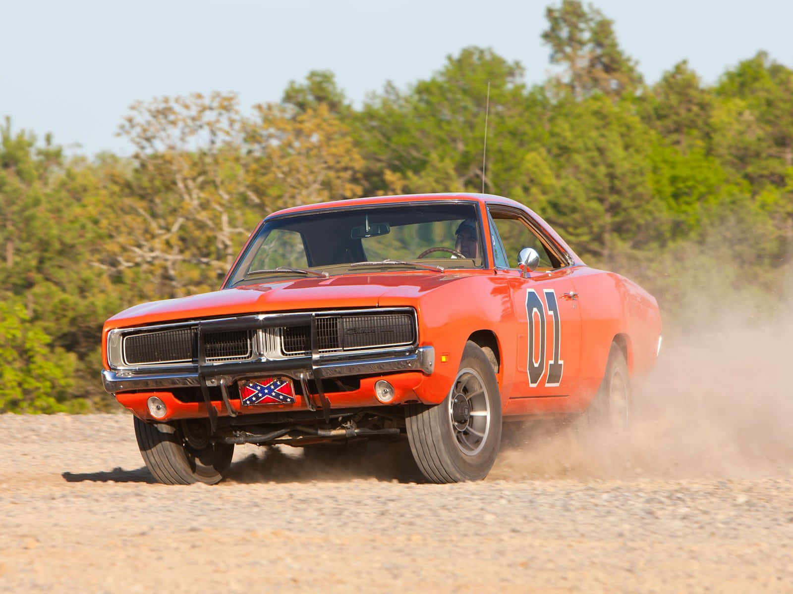 General Lee Car Driving On Dirt Wallpaper