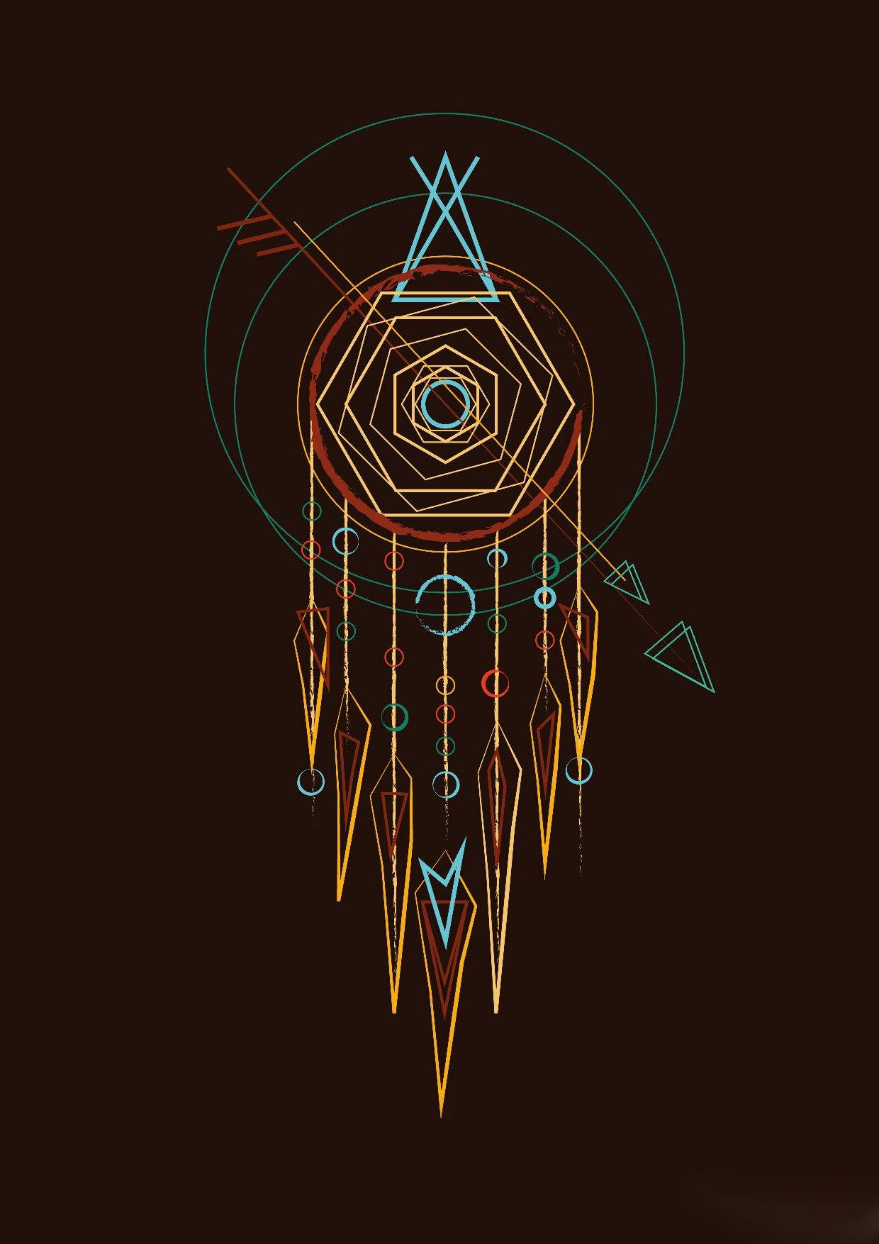 Geometric Dream Catcher Wallpaper