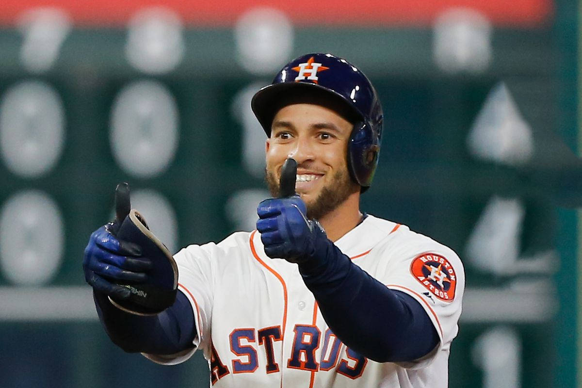 George Springer Gives Two Thumbs Up Wallpaper