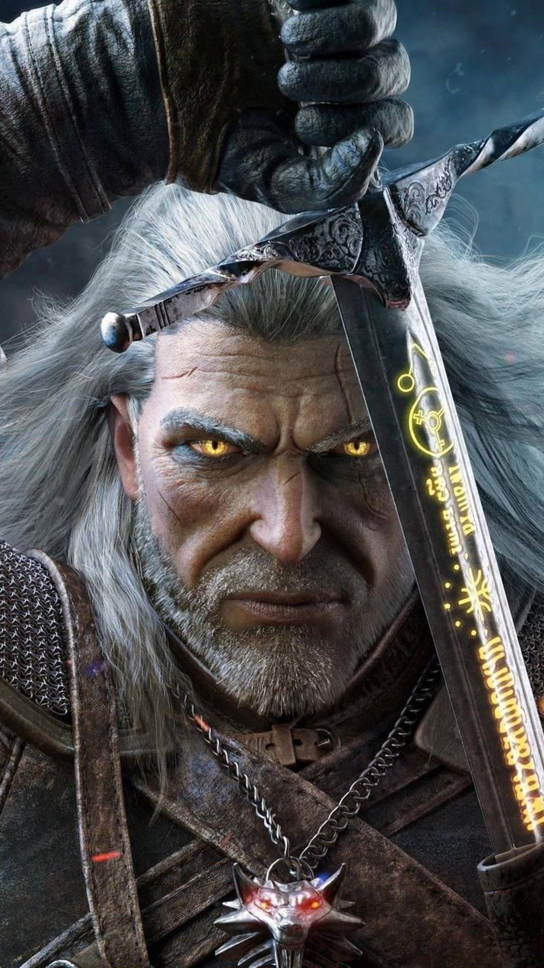 Geralt With His Silver Sword Witcher 3 Iphone Wallpaper