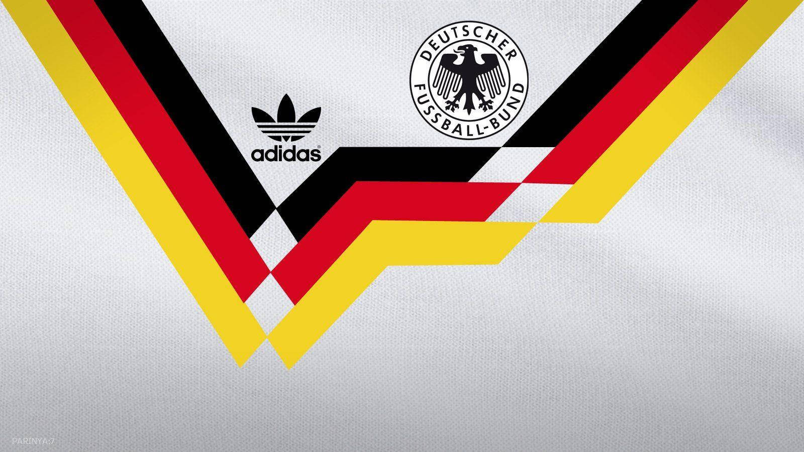 Germany National Football Team 1990 Adidas Retro Print Wallpaper