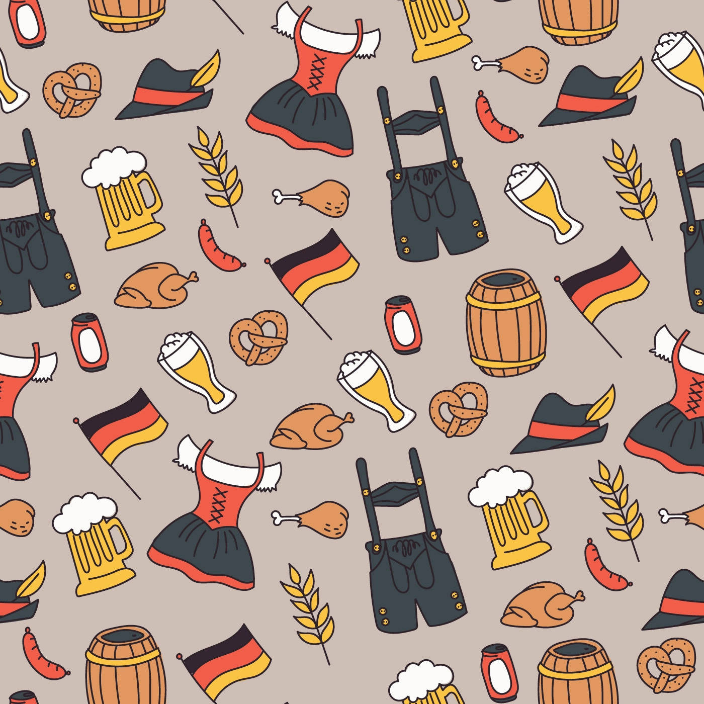 Germany Oktoberfest Pattern Wallpaper