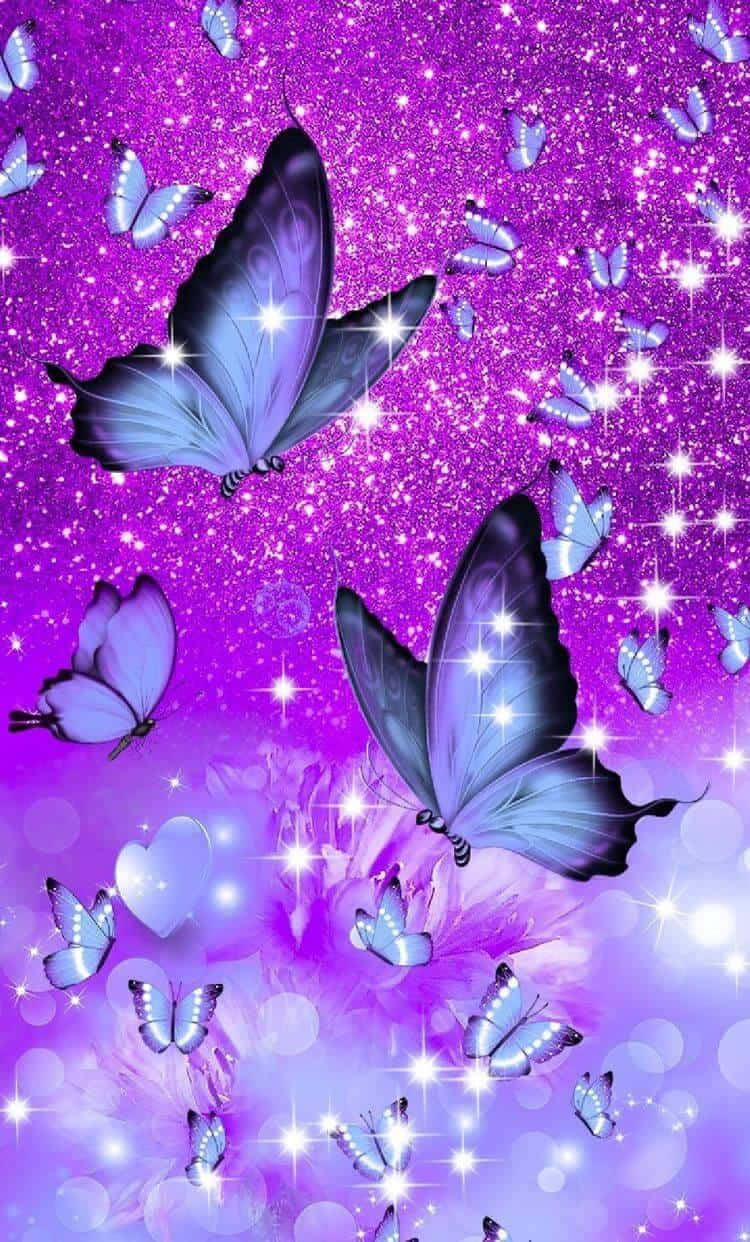 Get Lost In The Beauty Of This Purple Butterfly Iphone Wallpaper. Wallpaper