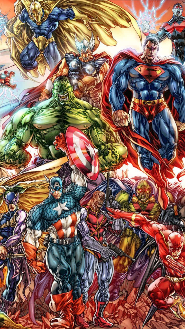 Get Ready For An Epic Battle Of Marvel And Dc Heroes On Your Iphone Wallpaper