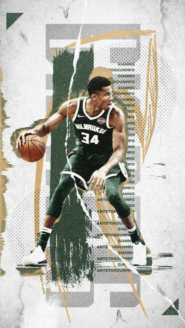 Giannis Antetokounmpo Dribbling Cool Basketball Iphone Wallpaper