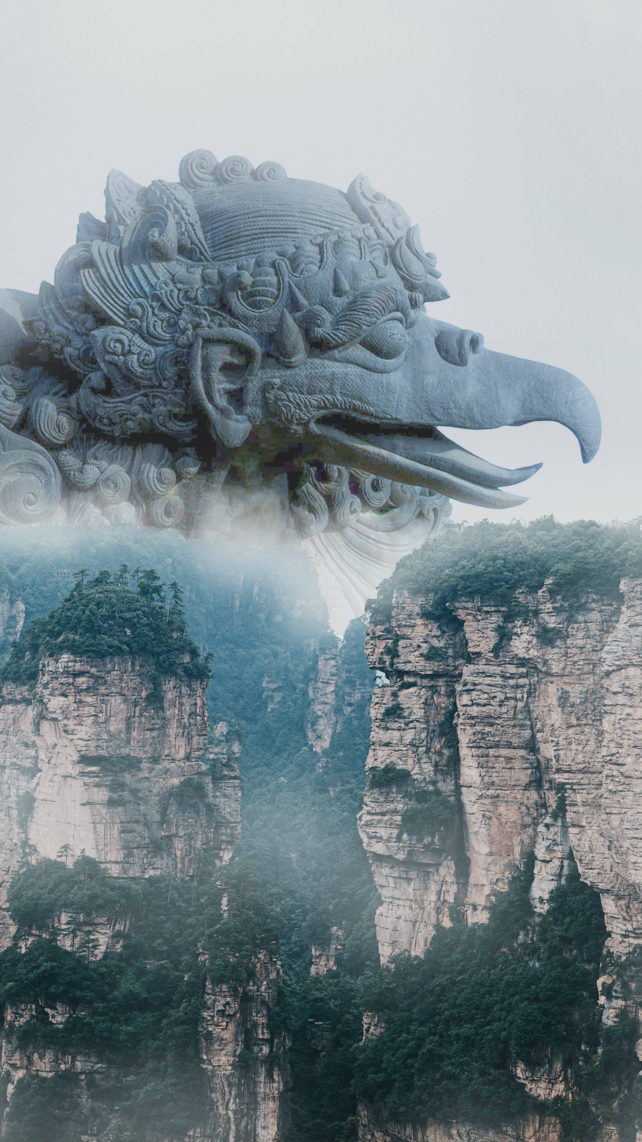 Giant Garuda Stone Wallpaper