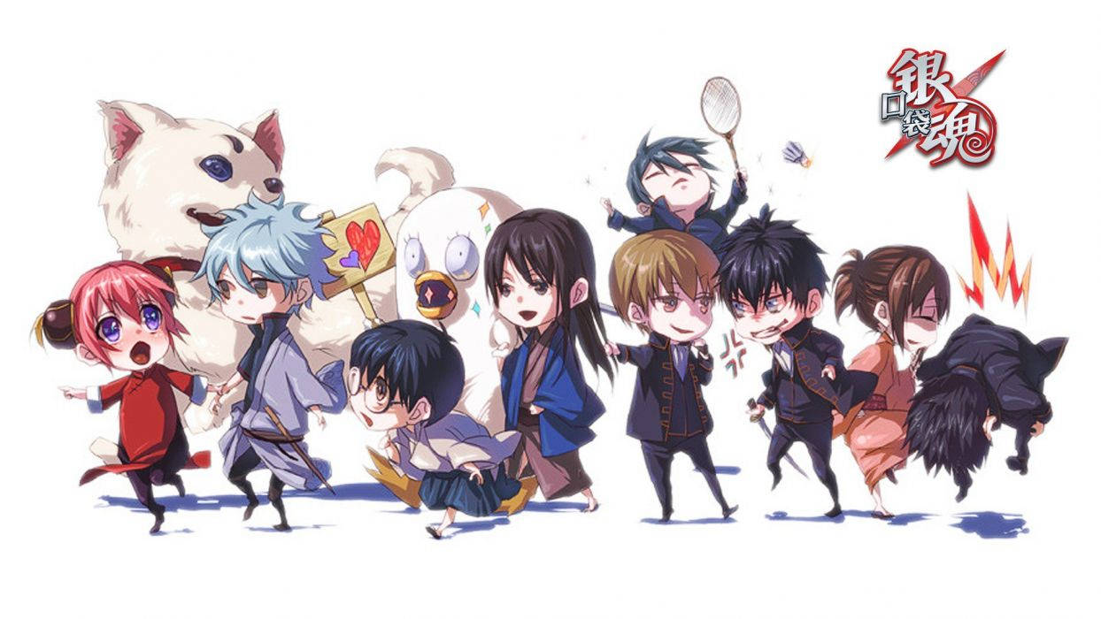 Gintama Characters In Chibi Fanart Wallpaper