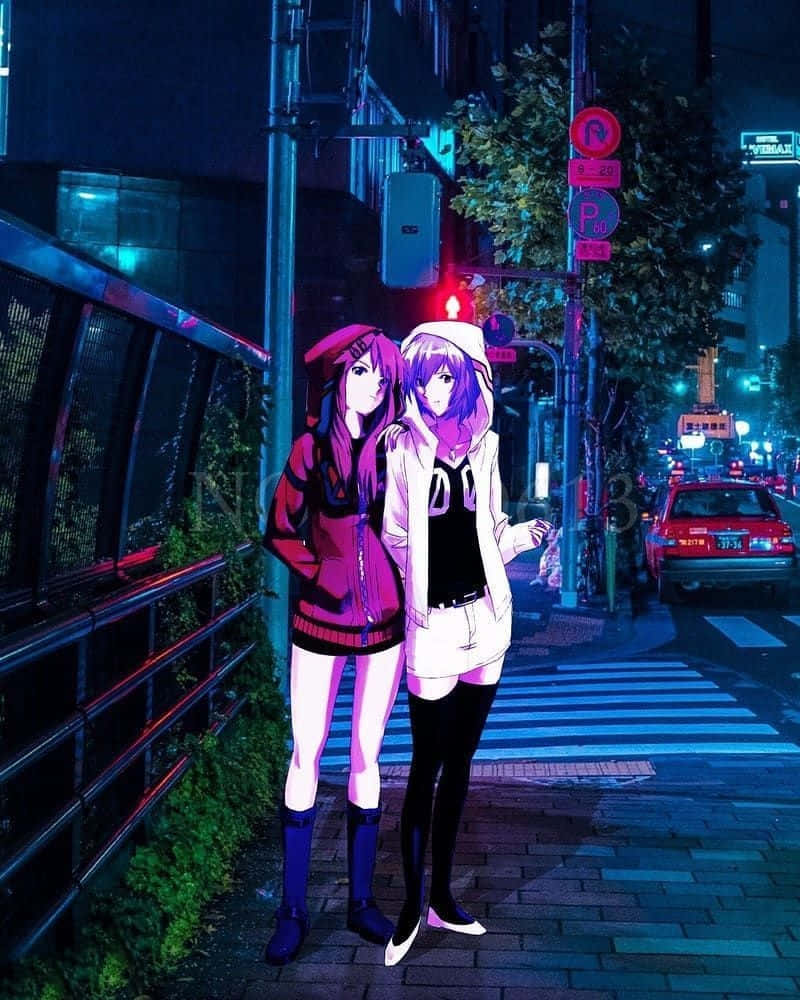 Girls Night Out Lo-fi Art Wallpaper