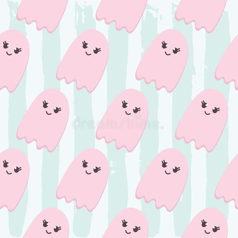 Girly Halloween Pink Ghosts Wallpaper