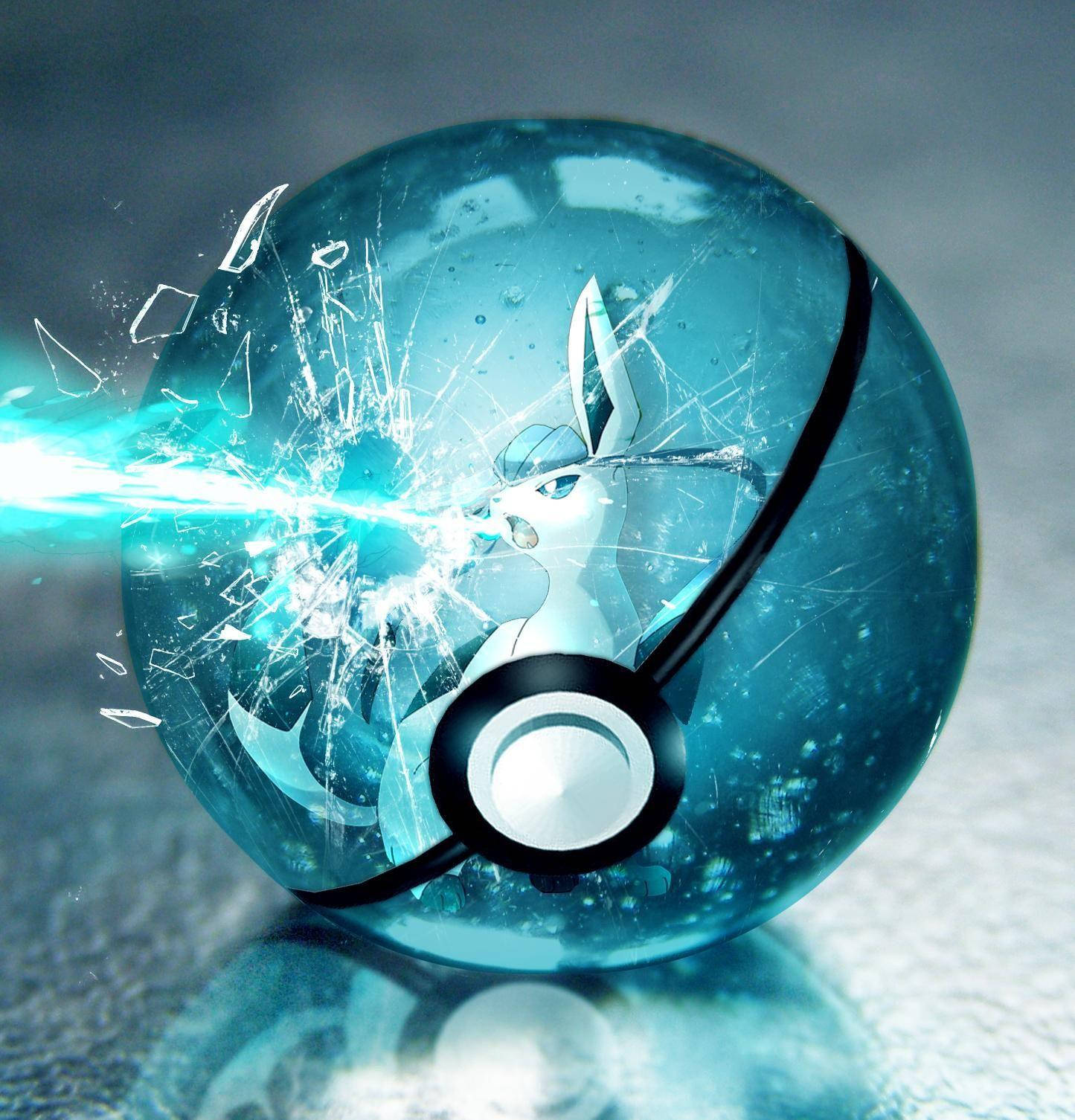 Glaceon Inside A Pokéball - Ready To Battle! Wallpaper