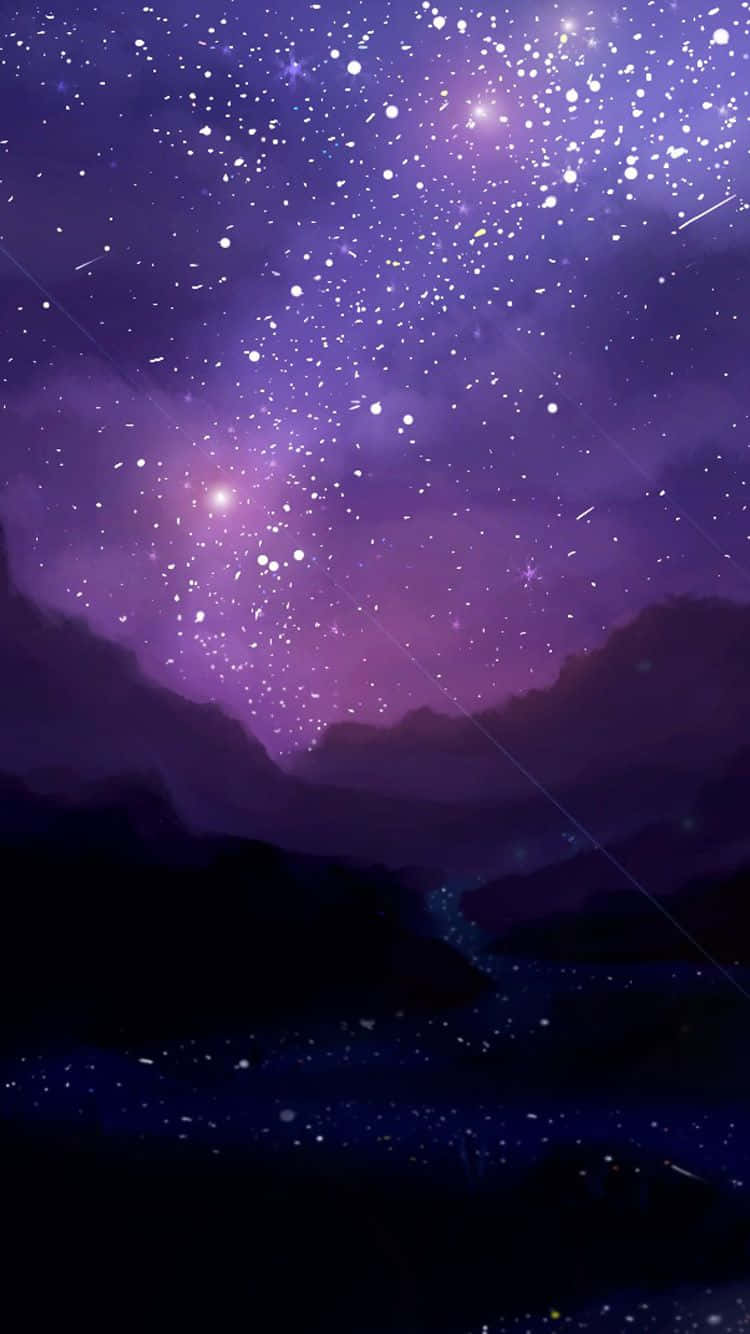 Glimmering Purple Universe Iphone Wallpaper