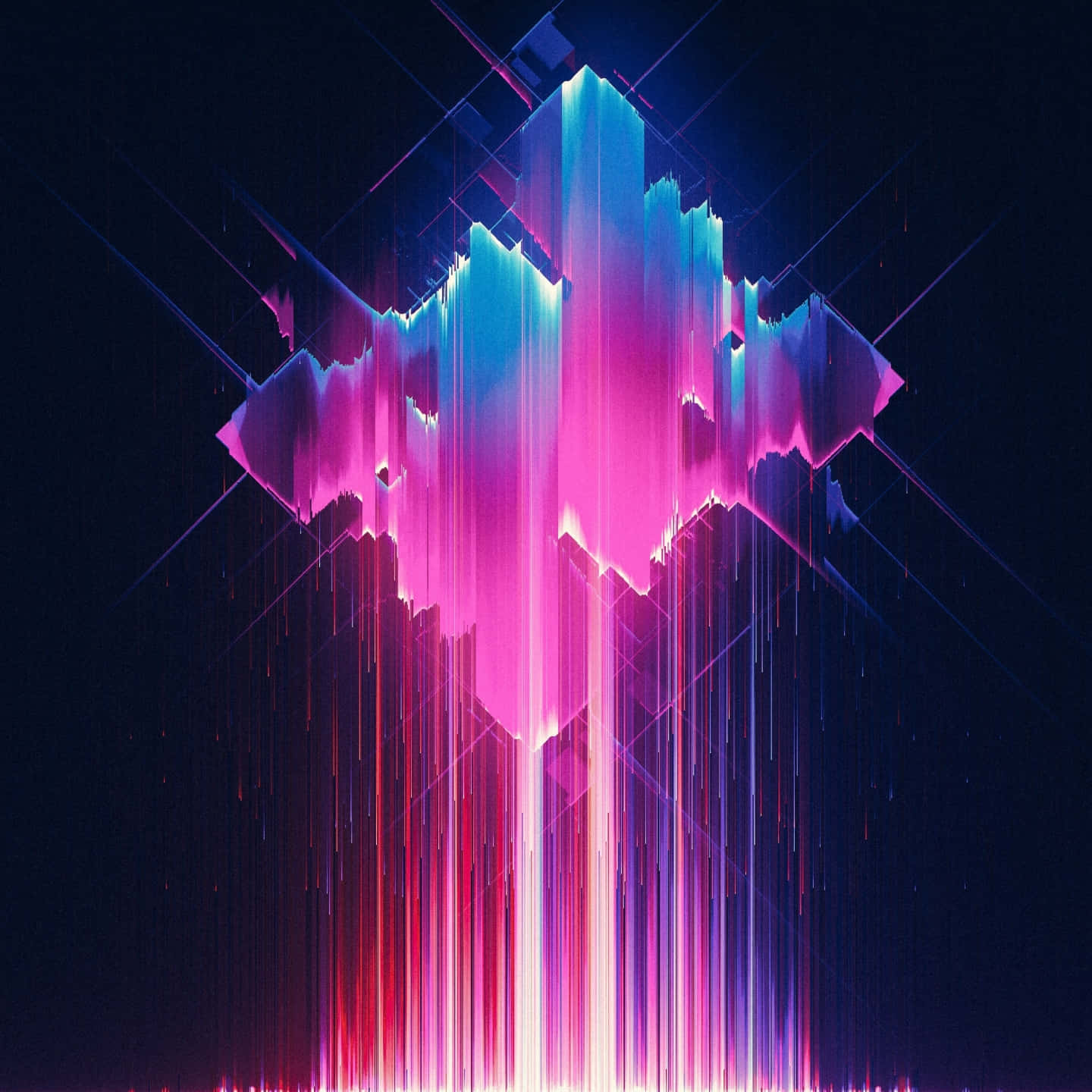 Glitch Effect Pink Cube Wallpaper